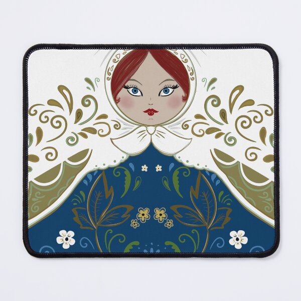 Item preview, Russian nesting doll design, white and blue designed and sold by Inktown.