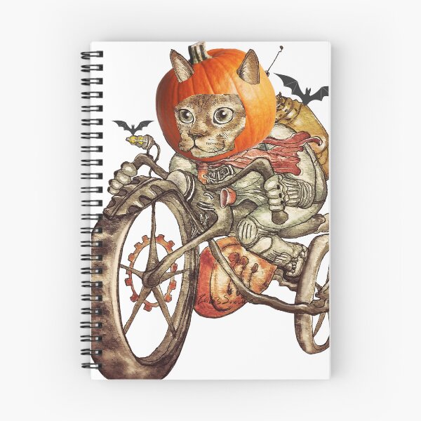 Item preview, Halloween pumpkin cat riding motorcycle designed and sold by felissimha.