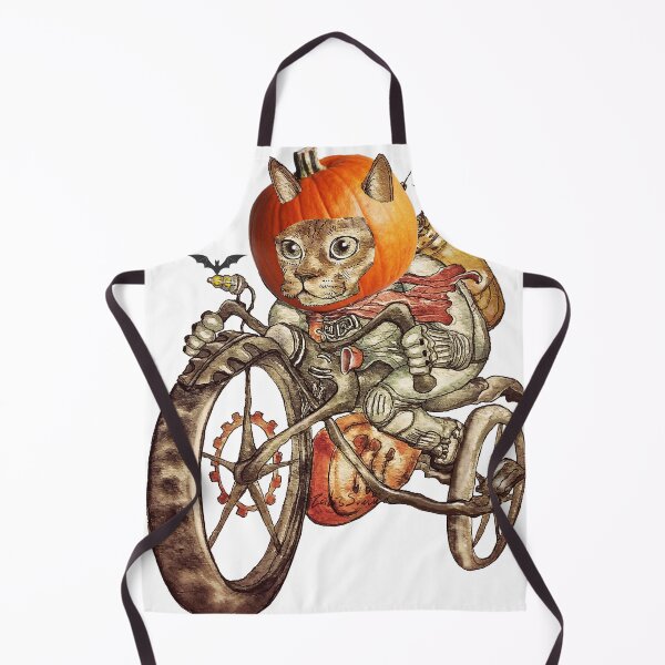 Item preview, Halloween pumpkin cat riding motorcycle designed and sold by felissimha.