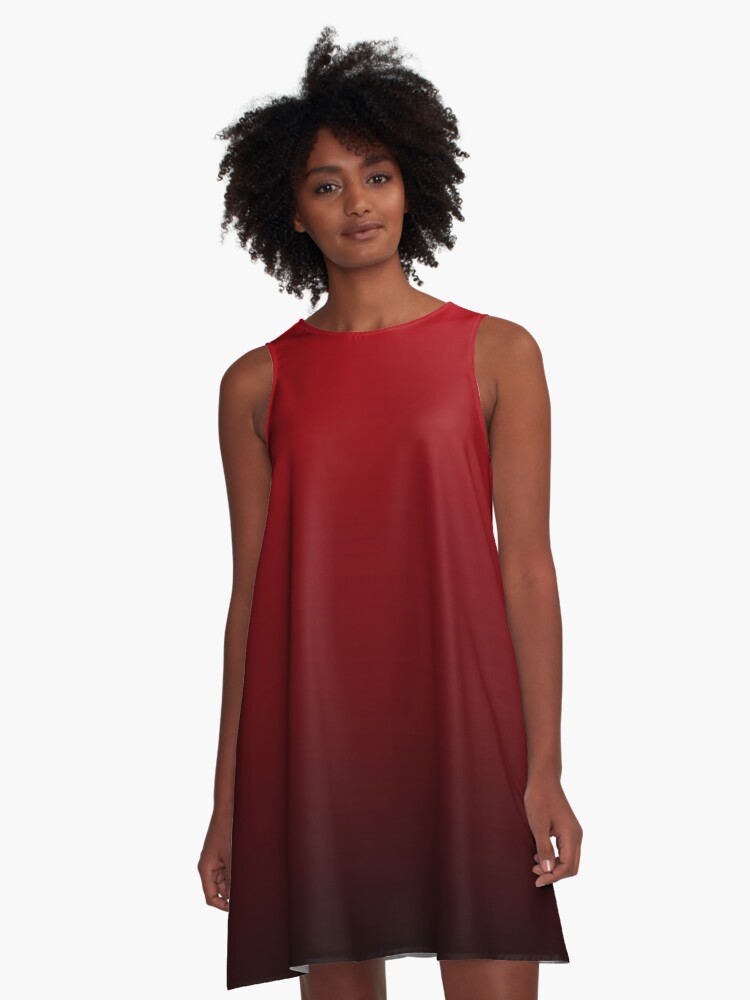 red and black ombre dress