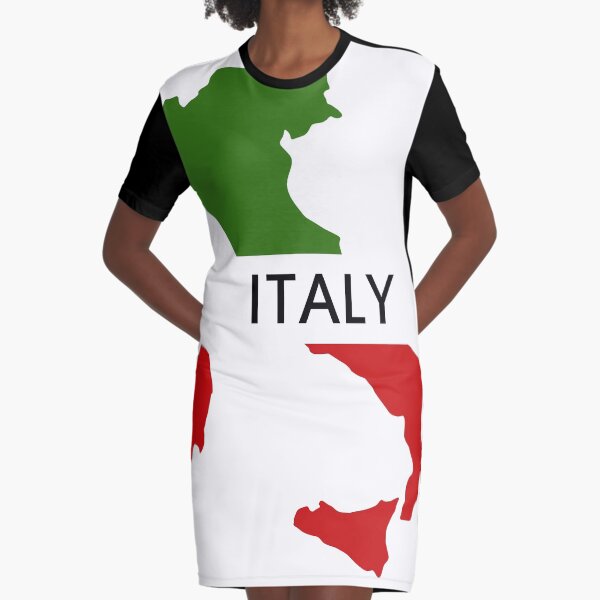 Italien Karte mit Flagge T-Shirt Kleid