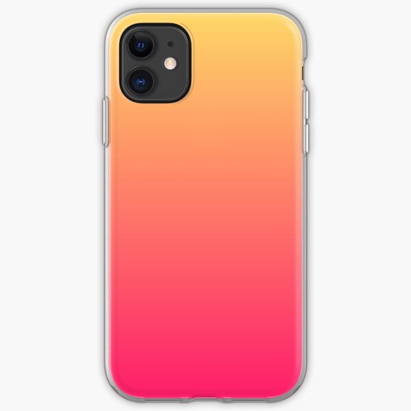 modern chic girly hot pink orange fuschia ombre iPhone Soft Case