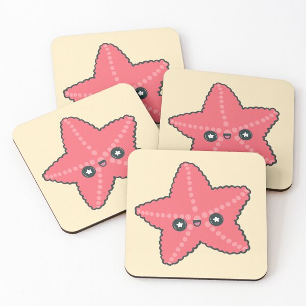 Item preview, Kawaii Happy Red Starfish designed and sold by FreyaDraws.