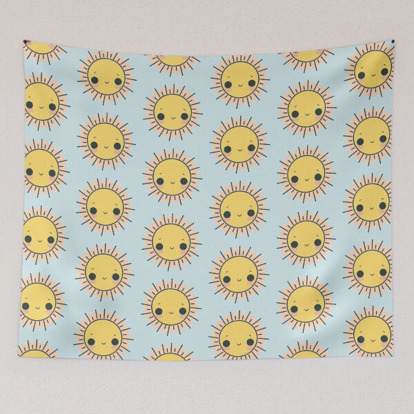 Item preview, Kawaii Happy Yellow Sun designed and sold by FreyaDraws.