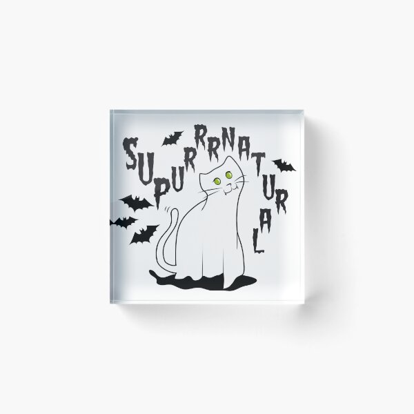 Item preview, Supurnatural Cat Ghost Halloween Graphic designed and sold by TotalTeeGeek.