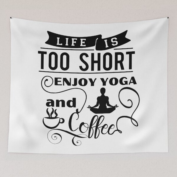 Item preview, life is too short. enjoy yoga and your coffee.  designed and sold by ninjapineapple.