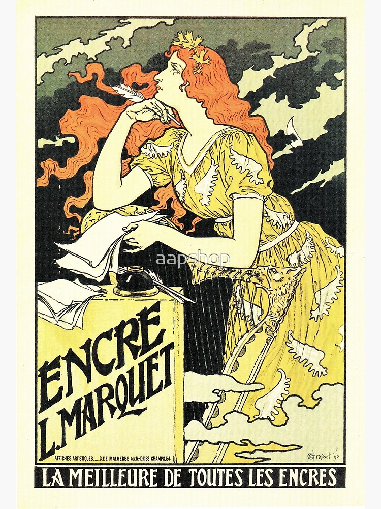 Art nouveau French pen ink advertising