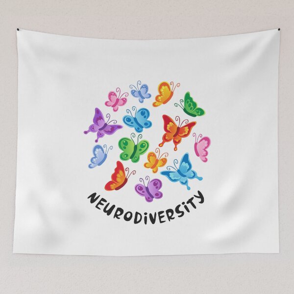 Item preview, Neurodiversity Butterflies Autism Rainbow Colorful designed and sold by Dolphin Graphic.
