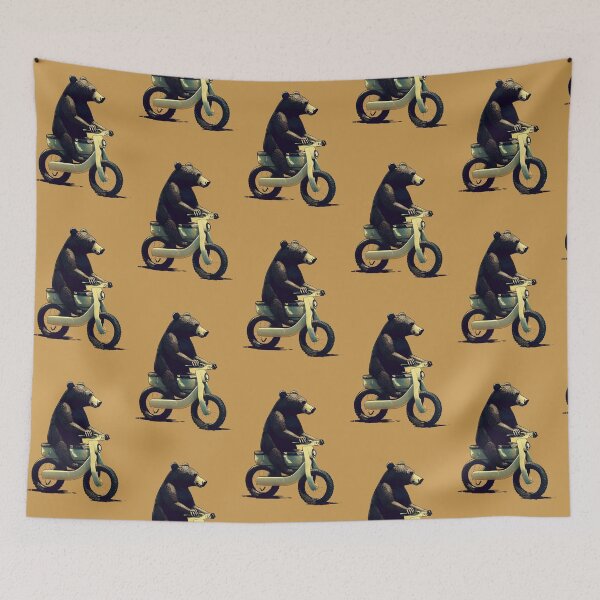 Item preview, Bear Riding a Motorbike designed and sold by ThePurpleMelon.