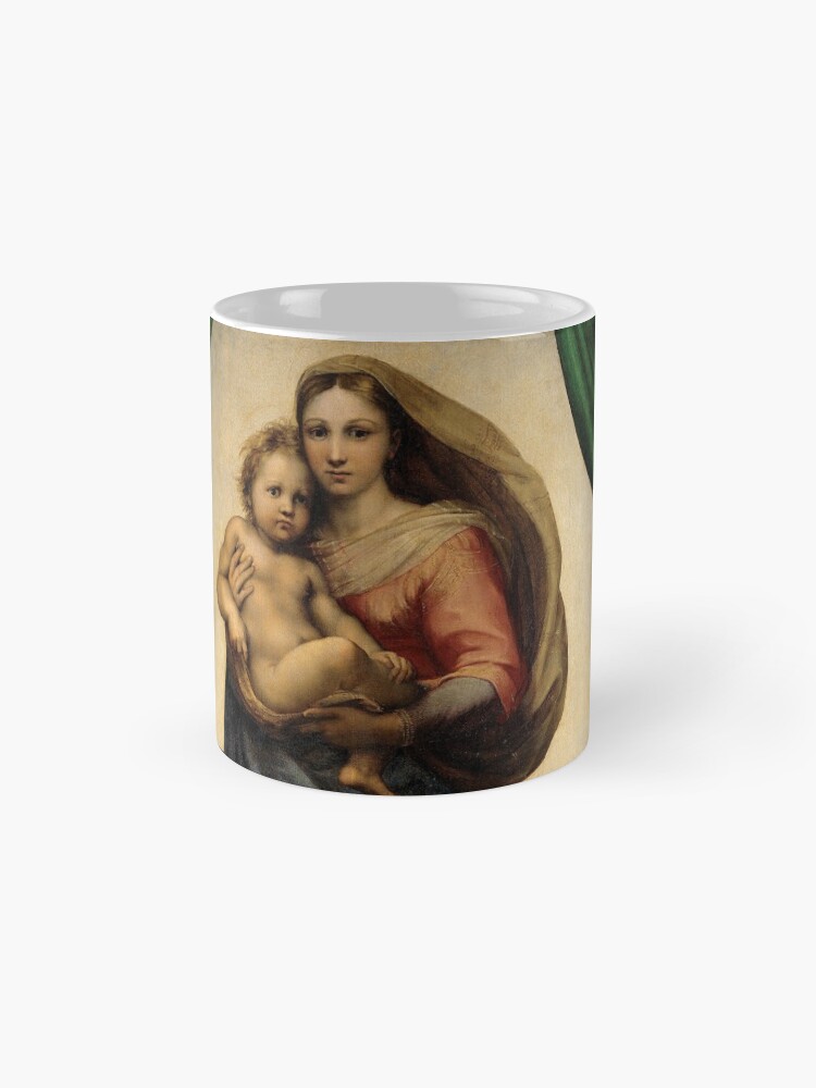 Alternate view of The Sistine Madonna Oil Painting by Raphael Mug