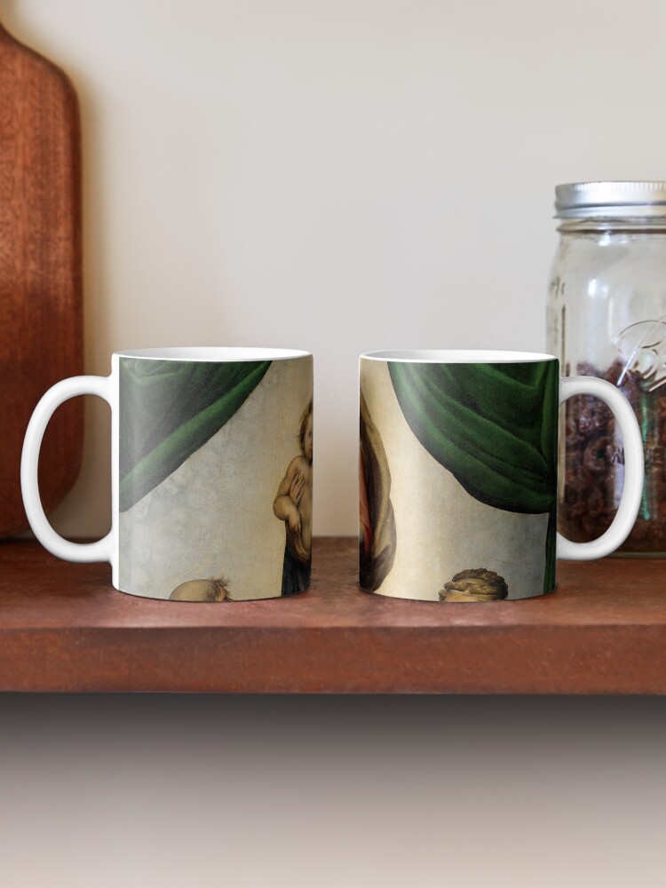 Alternate view of The Sistine Madonna Oil Painting by Raphael Mug