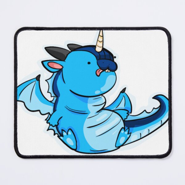 Item preview, Silly Cute Blue Chubby Unicorn Dragon designed and sold by GanArtwork.