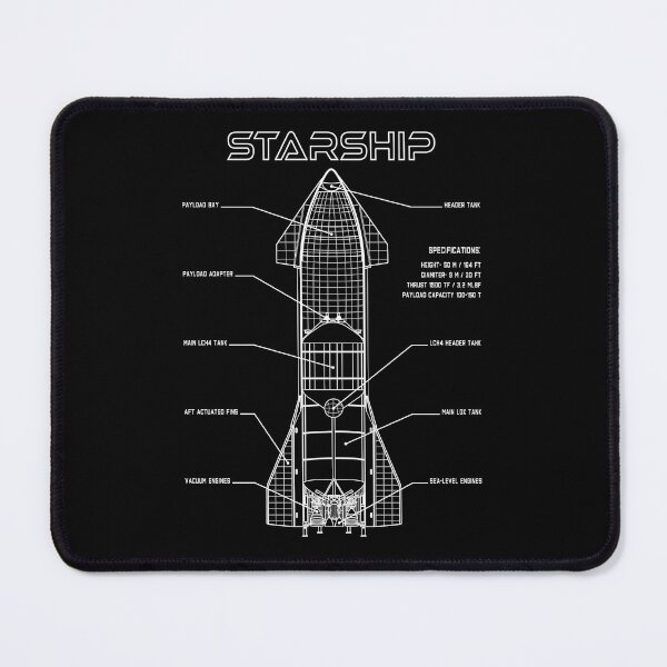 Item preview, Starship - Moon Mars and Beyond Space Exploration designed and sold by LushCatDesign.