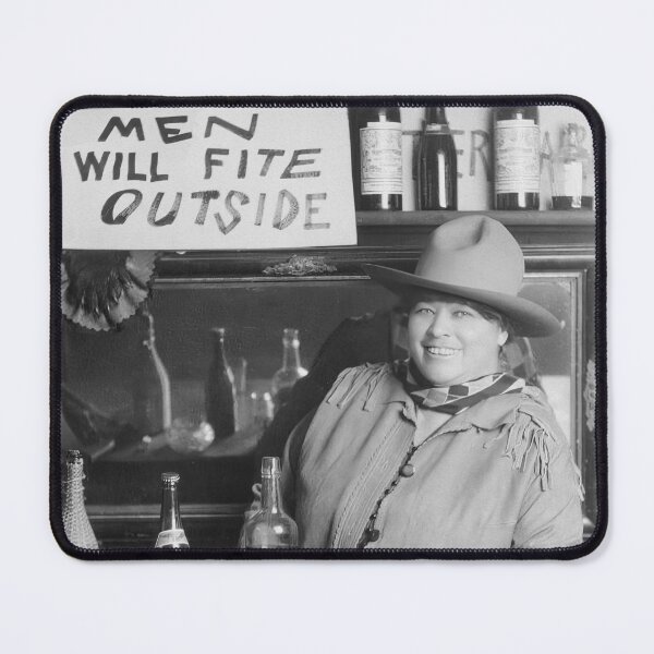 Item preview, Bartender Cowgirl, Black and White Vintage Wild West Art designed and sold by modernretro.