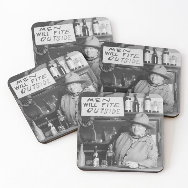 Item preview, Bartender Cowgirl, Black and White Vintage Wild West Art designed and sold by modernretro.