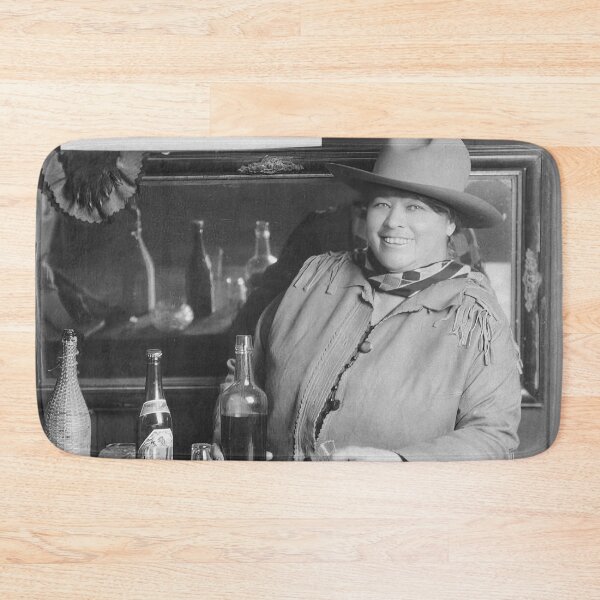 Item preview, Bartender Cowgirl, Black and White Vintage Wild West Art designed and sold by modernretro.