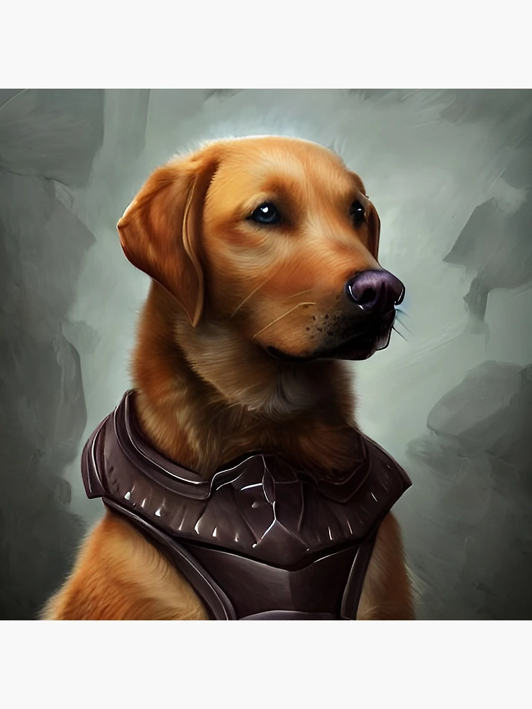 Imagen 2 de 2, Postal con la obra AI Generated Art, War Labrador, diseñada y vendida por RabbitHoleMI.