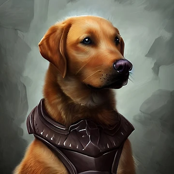 Imagen de la obra AI Generated Art, War Labrador de RabbitHoleMI