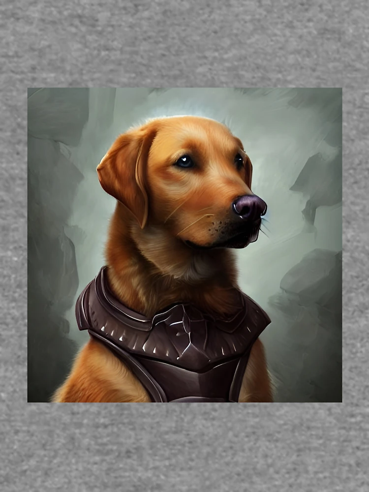 Aperçu 6 sur 6. Sweatshirt léger avec l'œuvre AI Generated Art, War Labrador créée et vendue par RabbitHoleMI.