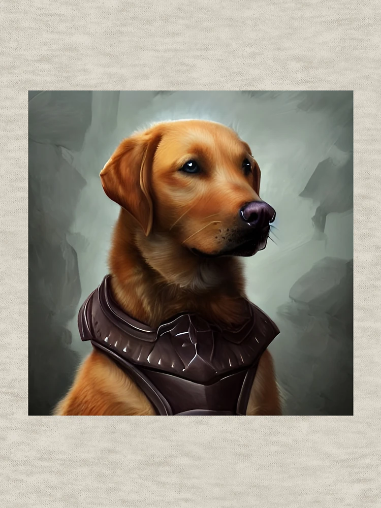 Aperçu 6 sur 6. Veste zippée à capuche avec l'œuvre AI Generated Art, War Labrador créée et vendue par RabbitHoleMI.