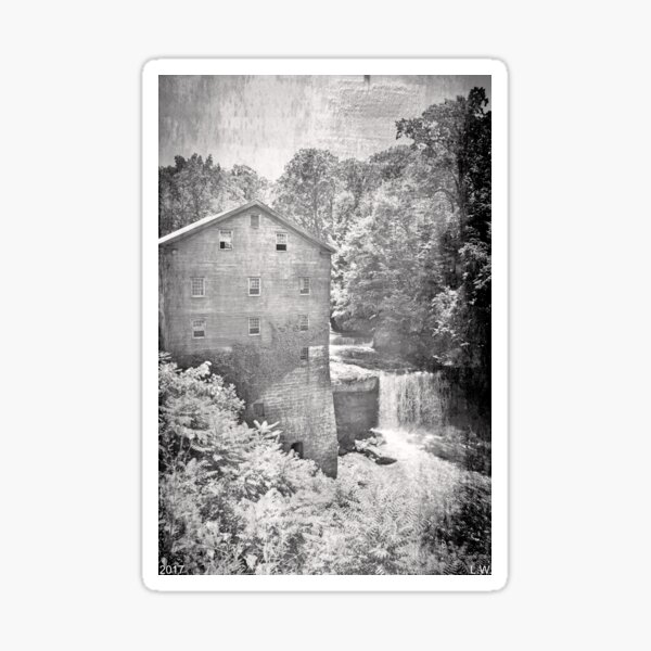 Item preview, Lanterman's Mill In Mill Creek Park Black And White Vertical designed and sold by LisaWootenPhoto.