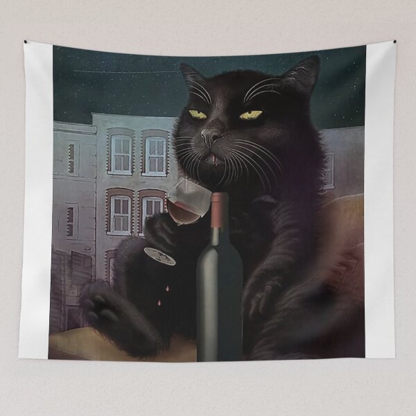 Item preview, The Black Cat Wine Poster designed and sold by lomentoaples.