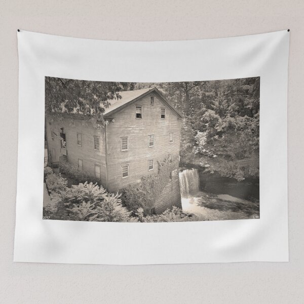 Item preview, Lanterman's Mill In Mill Creek Park Black And White designed and sold by LisaWootenPhoto.