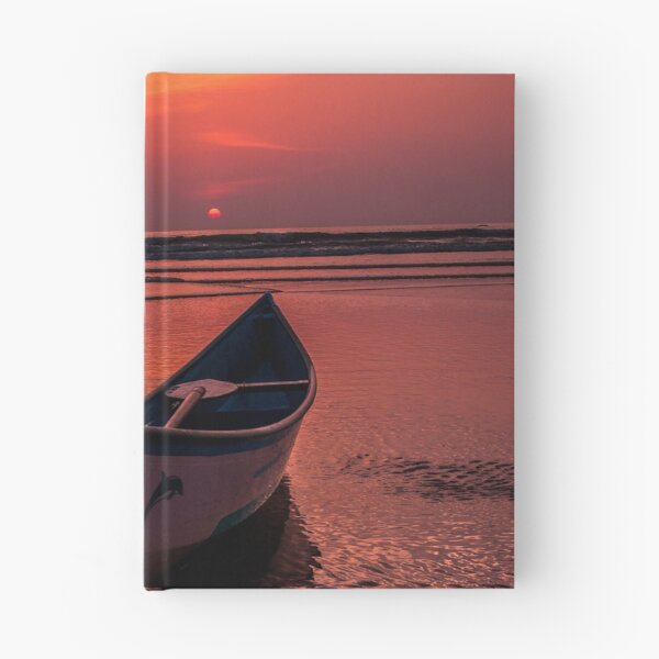 Item preview, Boat in ocean - sunset in background designed and sold by qualityprint.