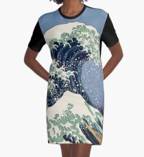 The Great Wave by Katsushika Hokusai Graphic T-Shirt Dress