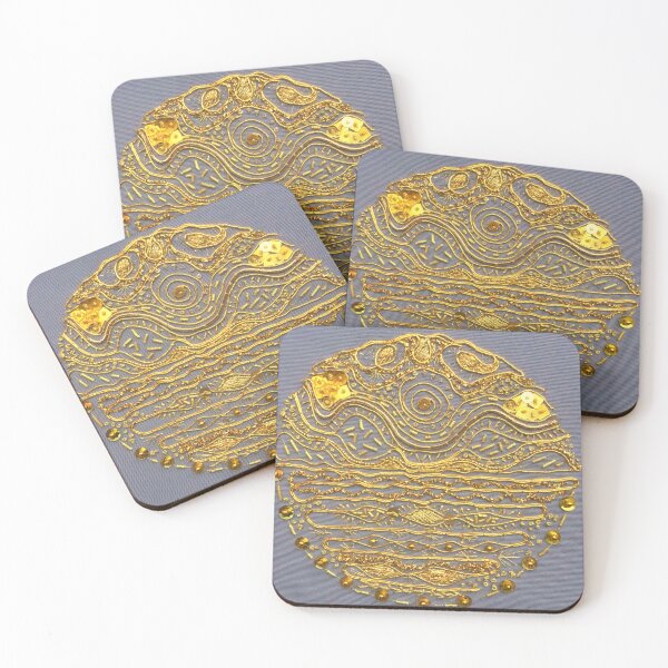 Item preview, Goldwork abstract art embroidery  designed and sold by OakendOriginals.