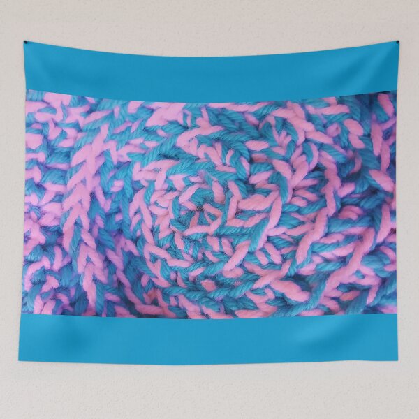 Item preview, Cotton Candy Swirly Knit - Pink and Turquoise designed and sold by Kim Arnott.