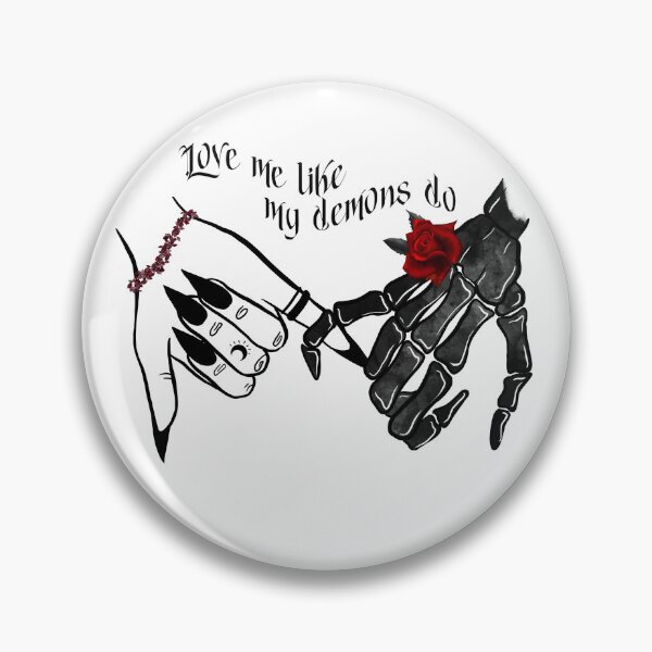 Item preview, Love Me Like My Demons Do Witch Holding Skeleton Hand Halloween Design designed and sold by Tonya51.