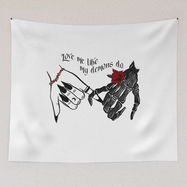 Item preview, Love Me Like My Demons Do Witch Holding Skeleton Hand Halloween Design designed and sold by Tonya51.