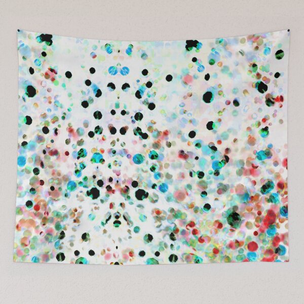 Item preview, Spotty dots abstract aqua red earth digital organic art designed and sold by MisprintArt.
