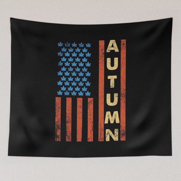 Item preview, Vintage Autumn Leaves - USA Flag designed and sold by Whimsical  Thinker.