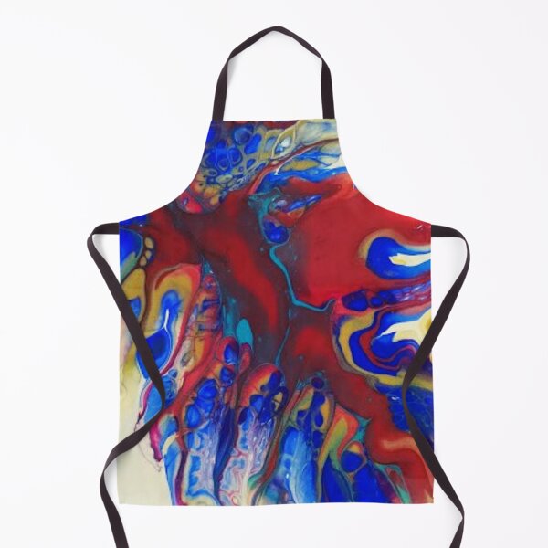 Item preview, Fluid Art Design - Dutch Pour Technique - Blue, Green, Orange, Red, Gold, Yellow designed and sold by AussieMuma.