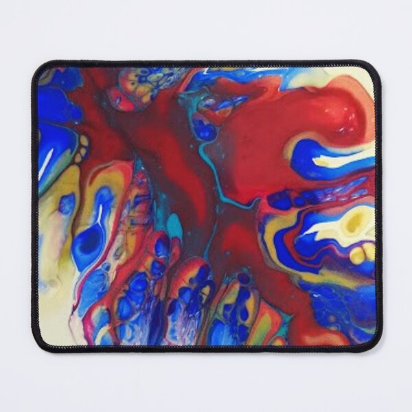 Item preview, Fluid Art Design - Dutch Pour Technique - Blue, Green, Orange, Red, Gold, Yellow designed and sold by AussieMuma.