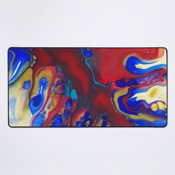 Item preview, Fluid Art Design - Dutch Pour Technique - Blue, Green, Orange, Red, Gold, Yellow designed and sold by AussieMuma.