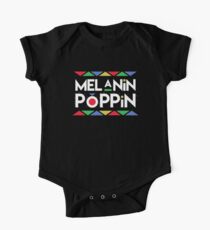 Melanin Poppin '! Schwarz ist schön Baby Body Kurzarm