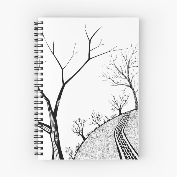Item preview, Tree on a Hill - Black and White Landscape Drawing designed and sold by SfidaDesigns.