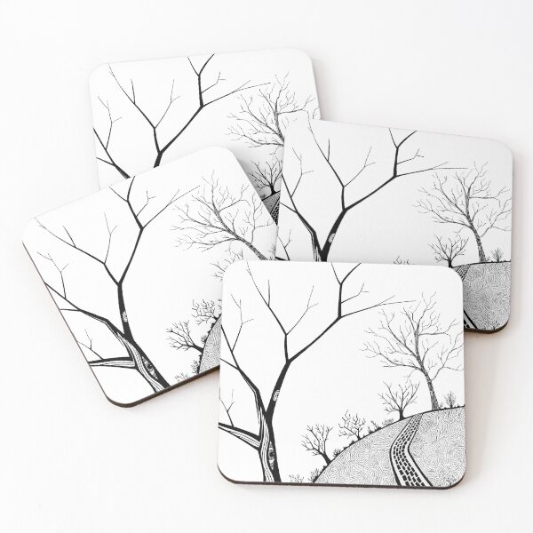 Item preview, Tree on a Hill - Black and White Landscape Drawing designed and sold by SfidaDesigns.