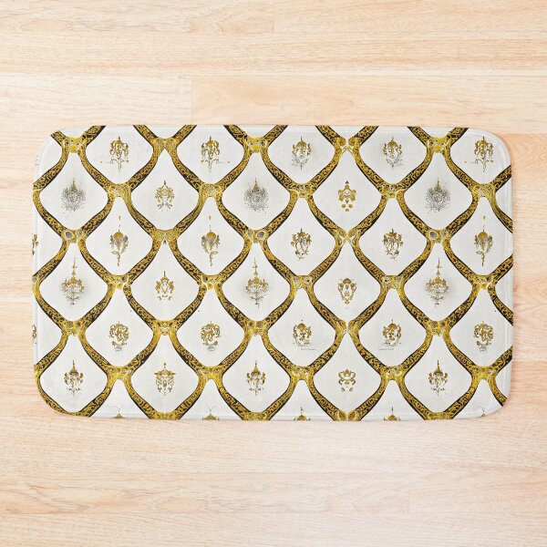 Item preview, White Baroque Damask Pattern Royal emblem designed and sold by artelligens.