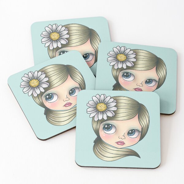 Item preview, Pretty Blythe Doll Face with Daisy  designed and sold by FreyaDraws.