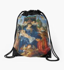 Feast of Rose Garlands by Albrecht Durer Drawstring Bag