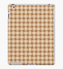 The Seamless Bronze Striped Pattern. A Wicker Structural Texture iPad Case/Skin
