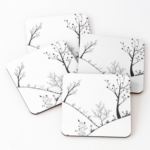 Item preview, Trees on a Hills - Black and White Landscape Drawing designed and sold by SfidaDesigns.