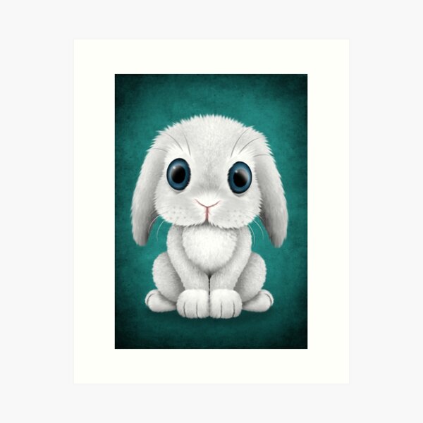Item preview, Cute White Baby Bunny Rabbit  designed and sold by JeffBartels.
