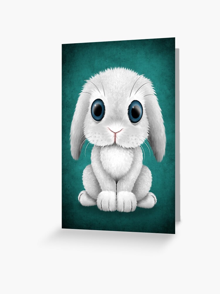 Carte De Vœux Lapin Mignon Bebe Lapin Blanc Par Jeffbartels Redbubble