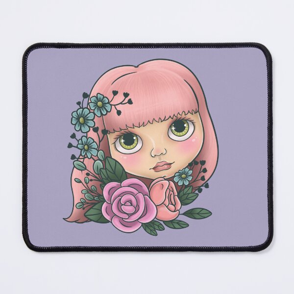 Item preview, Pretty Blythe Doll Face with Flowers designed and sold by FreyaDraws.