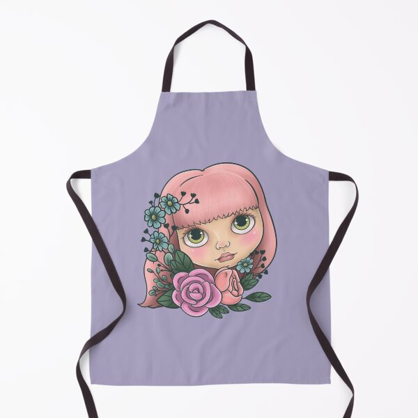 Item preview, Pretty Blythe Doll Face with Flowers designed and sold by FreyaDraws.